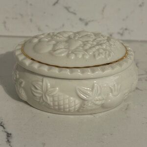 Vintage Lenox Porcelain Trinket
Box Oval with Gold Trim
